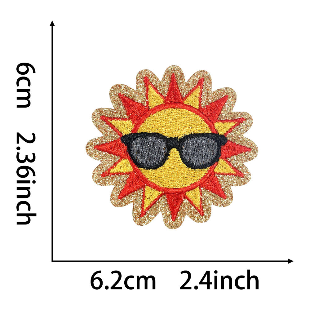 Wholesale Summer Beach Outdoor Seahorse Planet Surfboard Embroidery DIY Patches