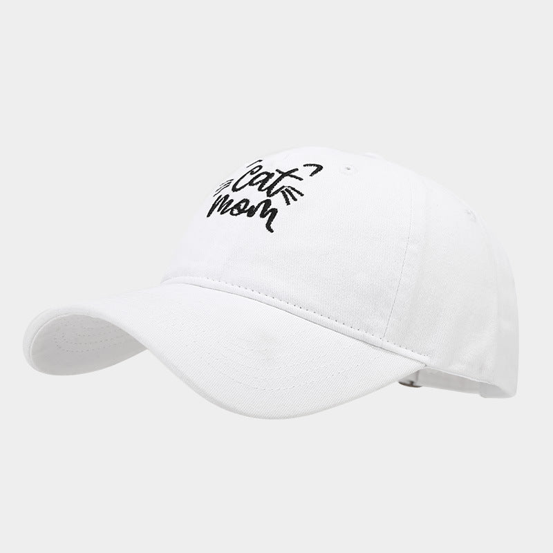 Wholesale Letters CAT MOM Embroidered Washed Baseball Cap