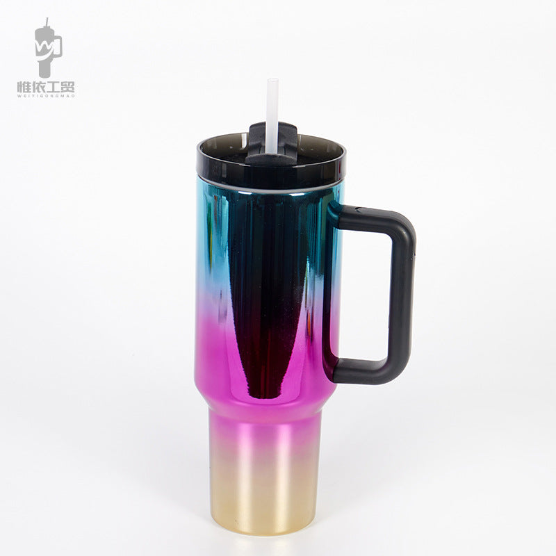Wholesale Tumbler 40ozUV Electroplated Stainless Steel Straw Handle Ice Cup
