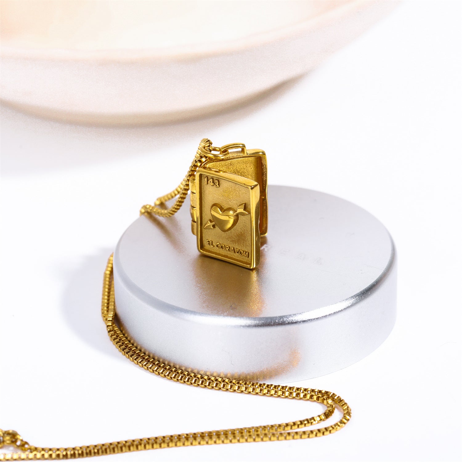 Wholesale Titanium Steel Moon Love Album Necklaces