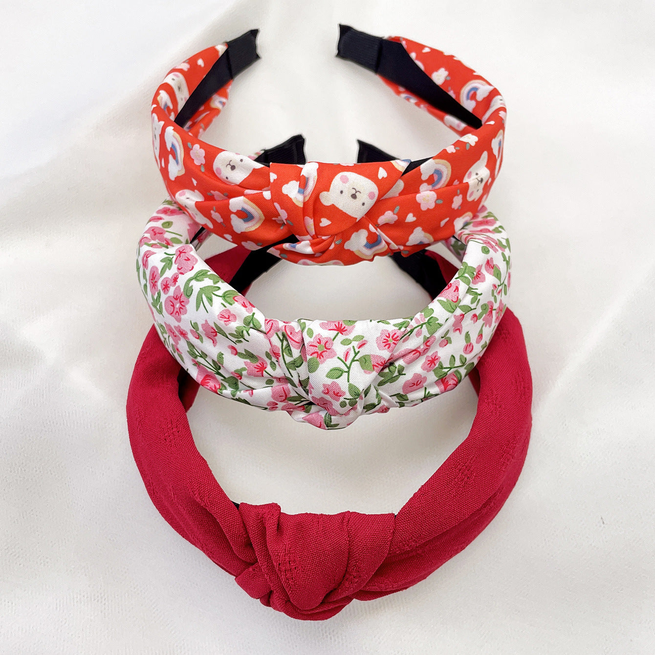 Wholesale Valentine's Day love flowers Leopard fabric knotted hair band hair accessories