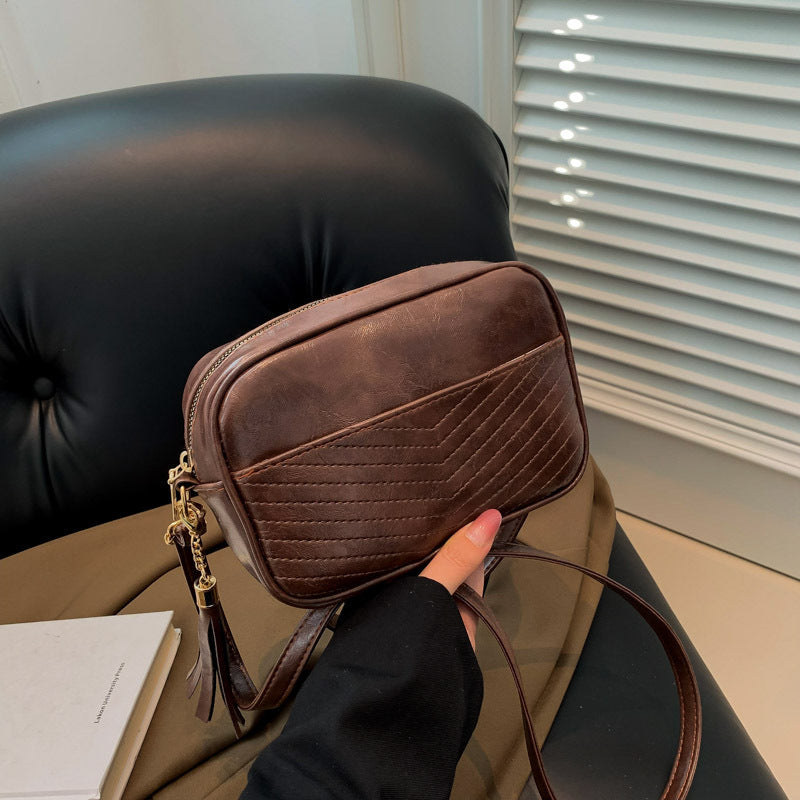 Wholesale PU Retro Wide Shoulder Strap Crossbody Bag Shoulder Bag