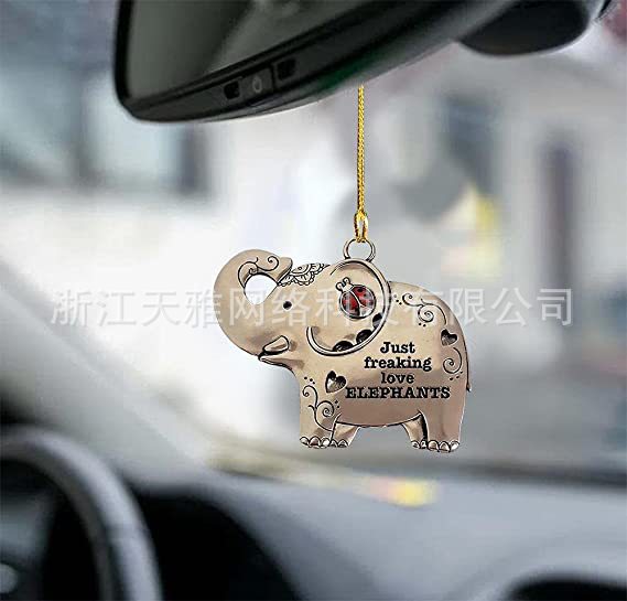 Wholesale Acrylic Fan with Elephant Car Hanging Decoration