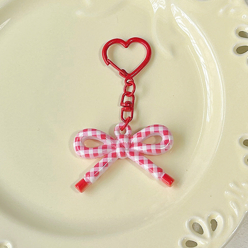 Wholesale Cute Double-Sided Printed Cut Out Bow Keychain