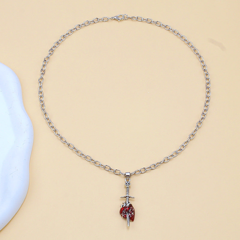 Wholesale Gothic Inverted Cross Pendant Alloy Necklace