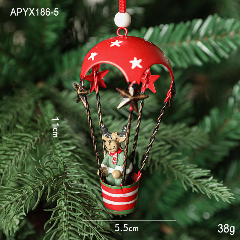 Wholesale Iron Christmas Hot Air Balloon Parachute Christmas Tree Ornament