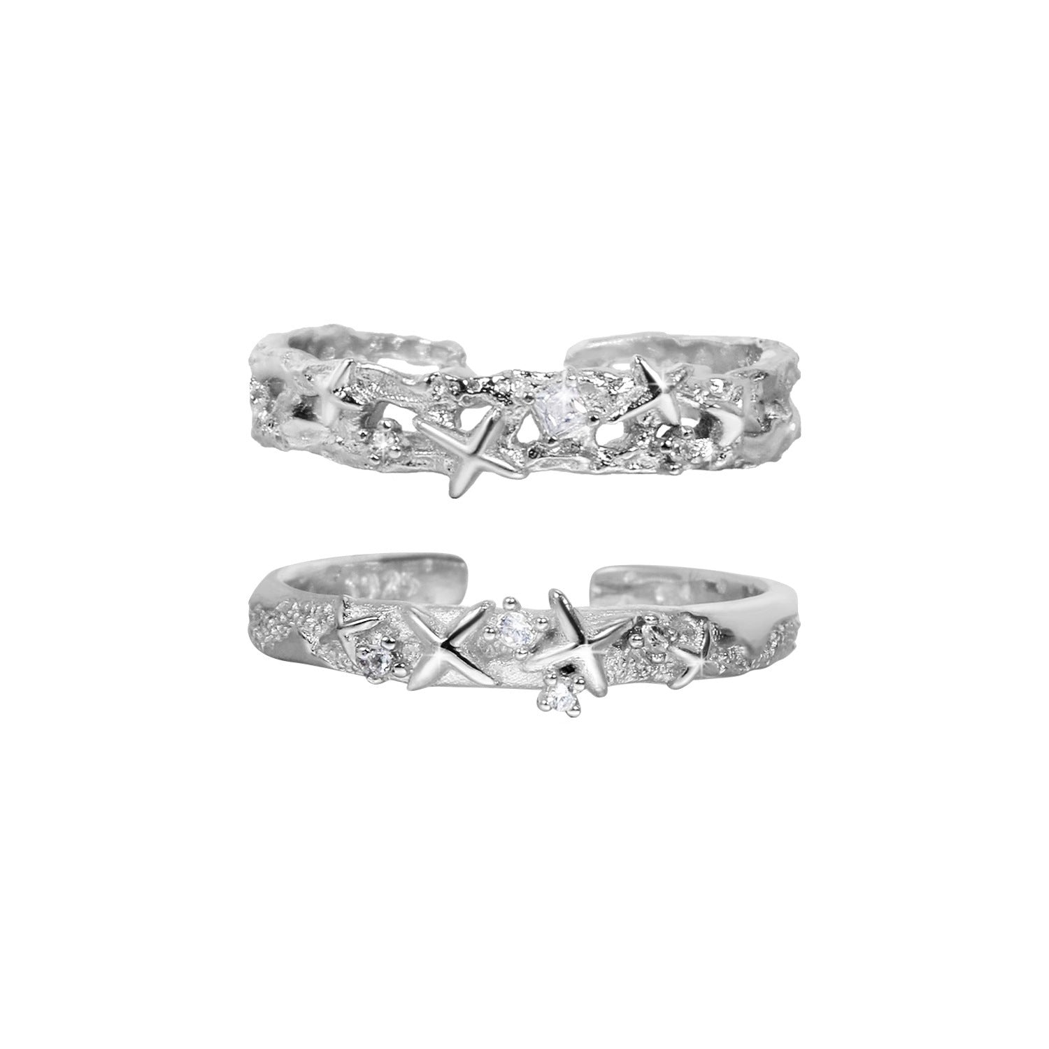 Wholesale Texture like Sparkling Zircon Open Ring
