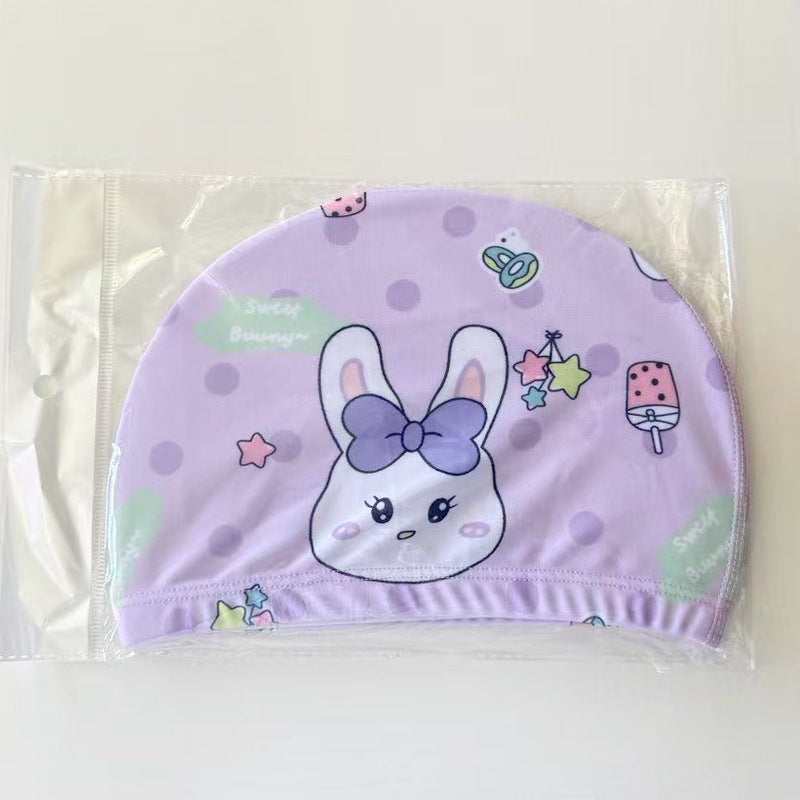 Wholesale 5pcs Adult polyester fabric underhead swim cap Summer
