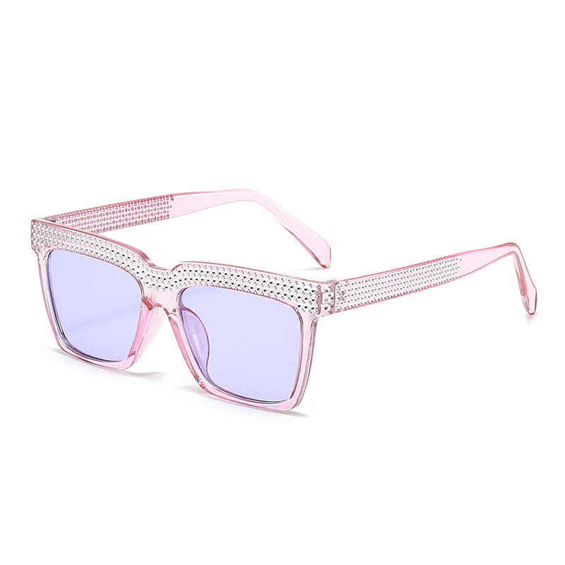 Wholesale Imitation Diamond Square Gradient Fashion Sunglasses Trendy Driving Sunglasses