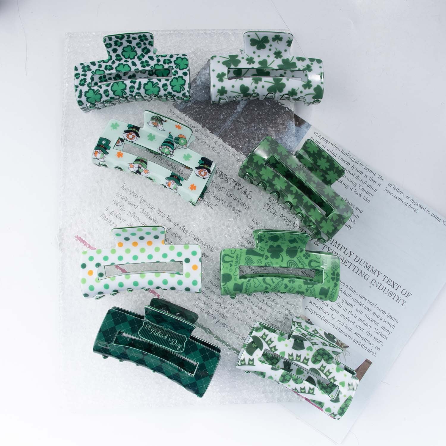 Wholesale St Patrick Pvc 8cm Hair Clip