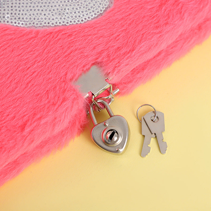 Wholesale Love plush book cute decompression children' s gift notebook A5 business student handbook