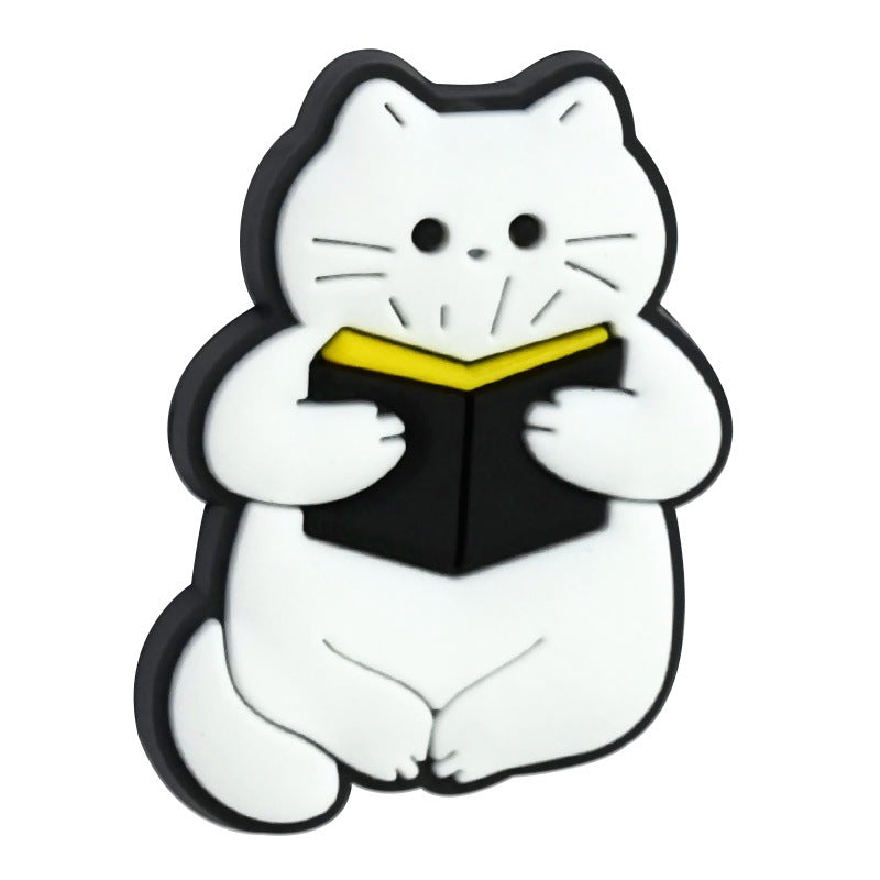 Wholesale Random 100pcs Creative Cartoon Black Cat Shape Pvc Soft Glue Beads