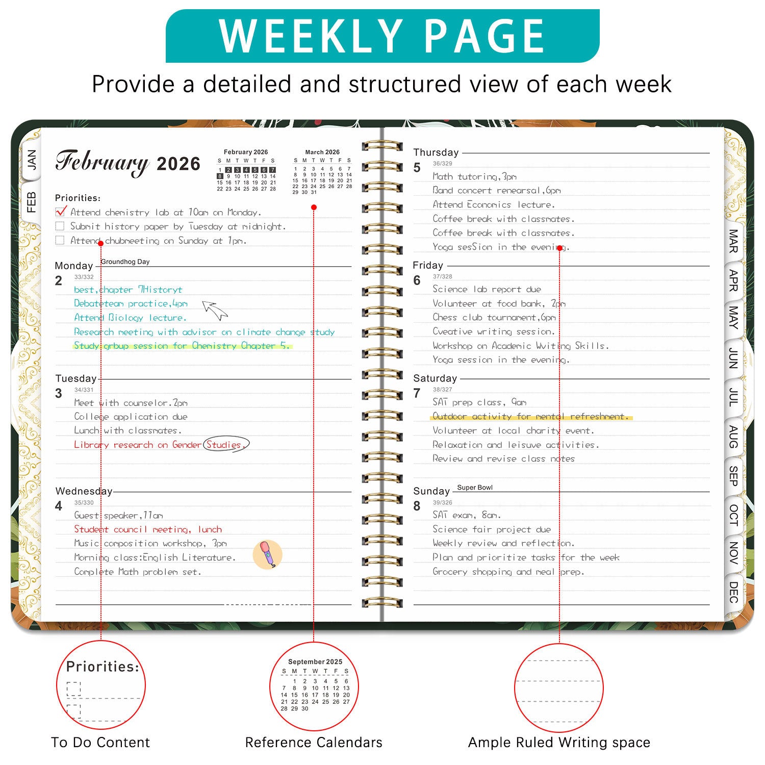 Wholesale Notepad A5 Coil English Notebook Diary Planner Work