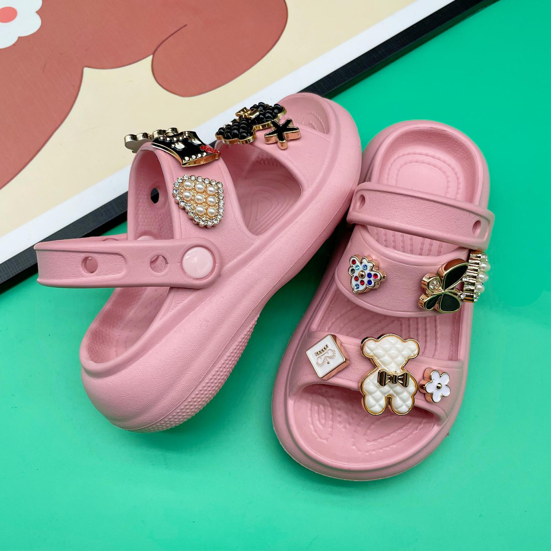 Wholesale Children's Cute Cartoon Black and White Bear Sandals