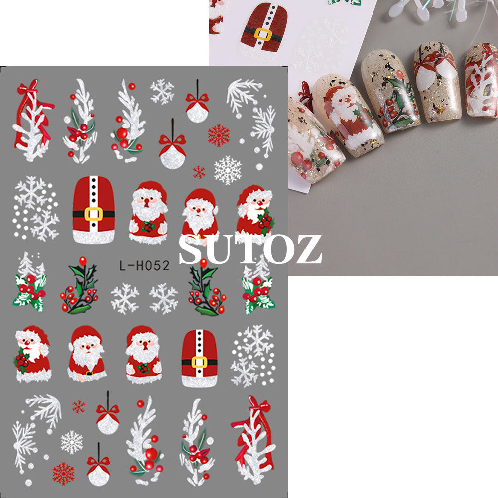 Wholesale 3pcs/pack Cartoon 3D Christmas nail art stickers