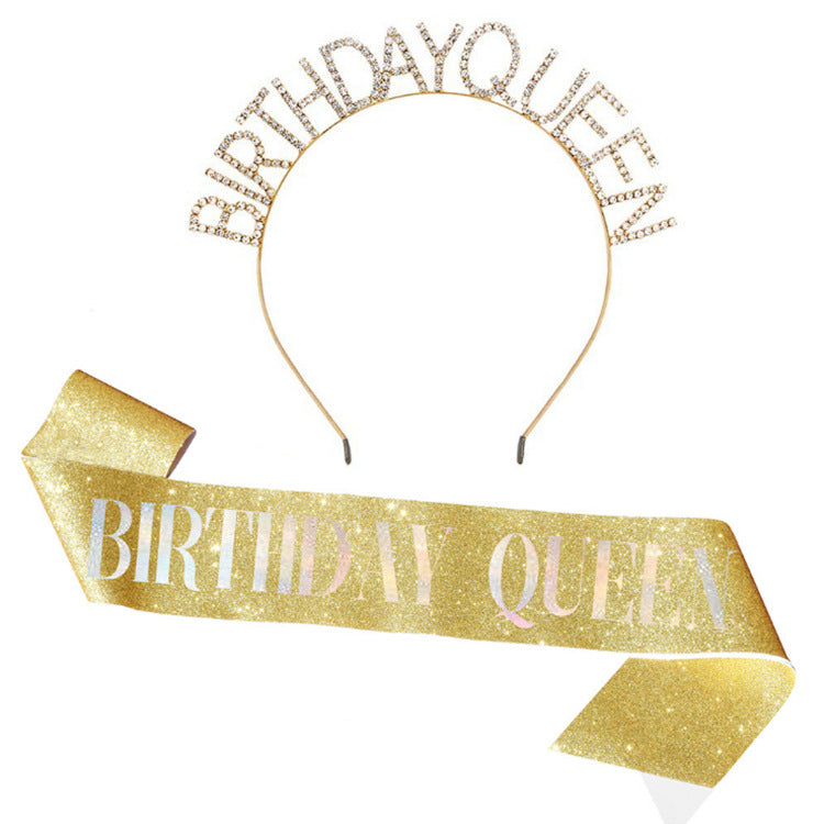 Wholesale BIRTHDAY Party Glitter Colorful Shoulder Belt Ceremony Belt Crown