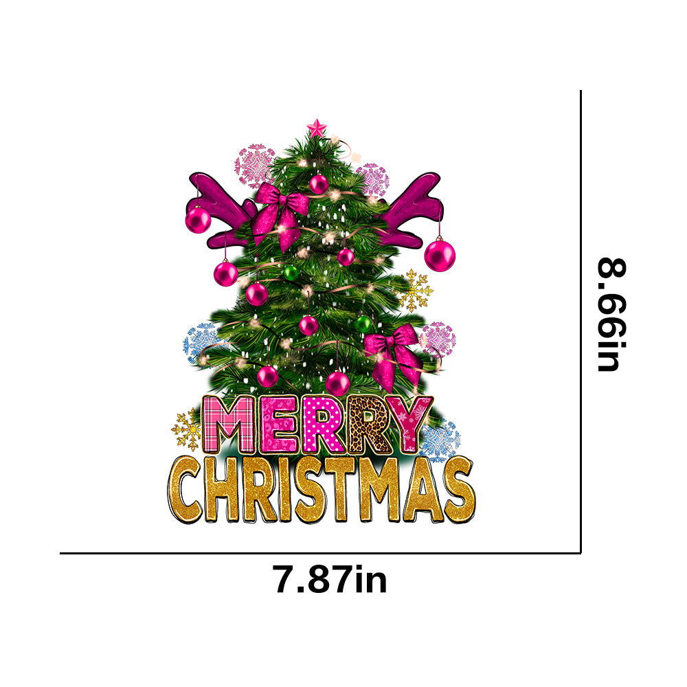 Wholesale 10pcs  Christmas heat transfer stickers  UV DTF Ready to Press Transfers Wraps