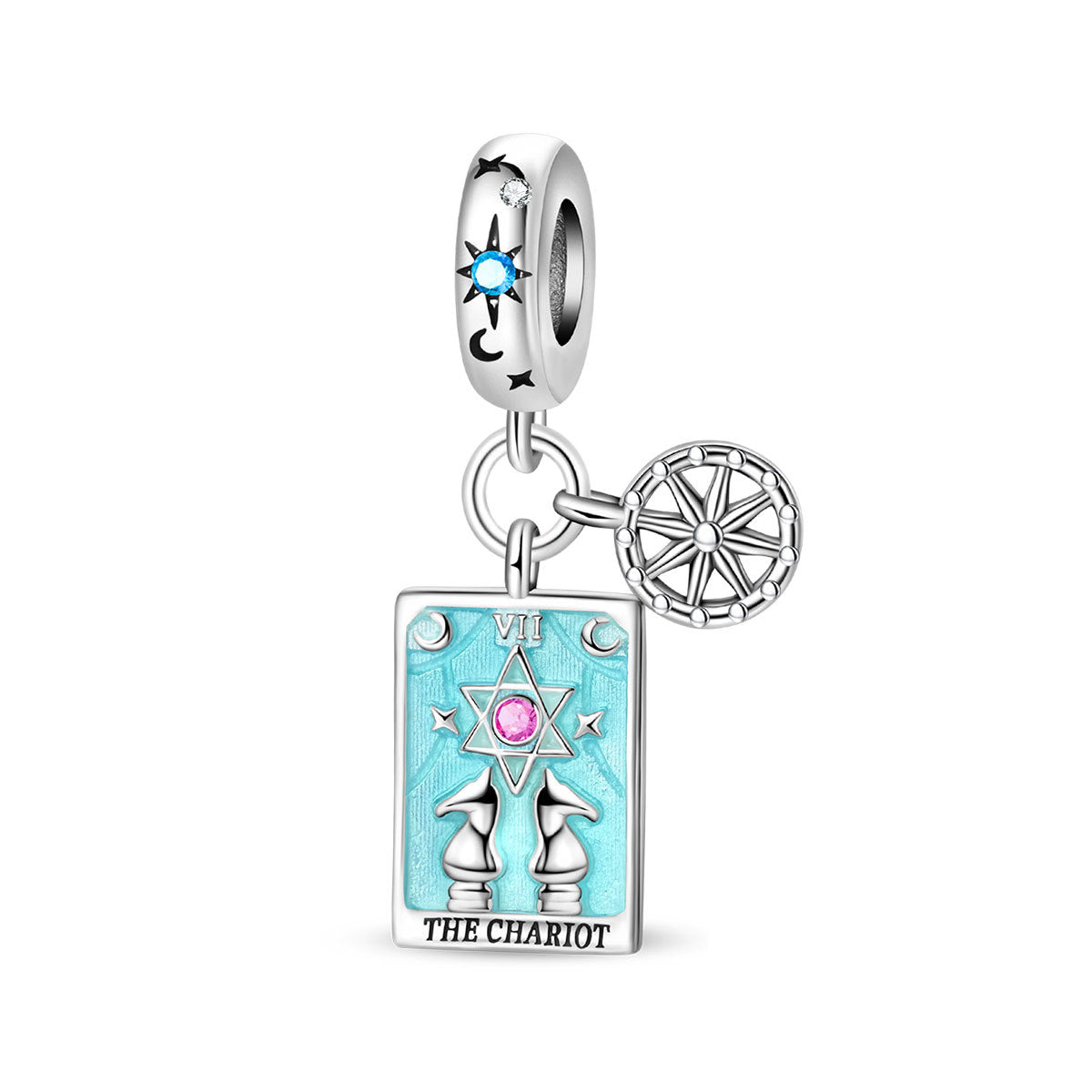 Wholesale Tarot Cards Sun Moon Stars Charm Copper Silver Plated Charms