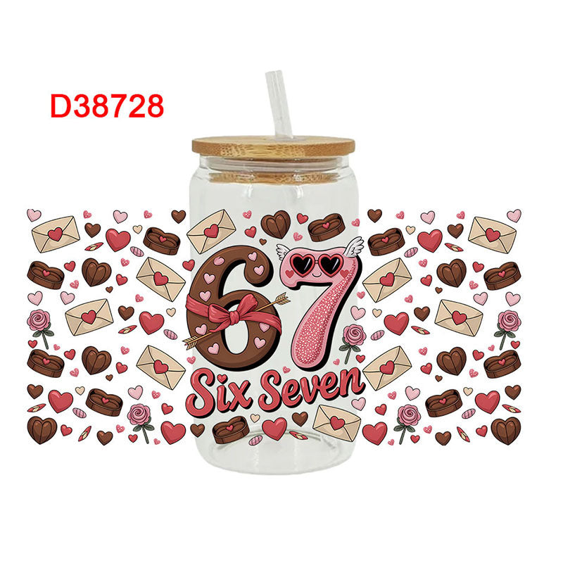 Wholesale UV transfer sticker for glass cups crystal label crystal sticker 16OZ UV DTF WRAPS