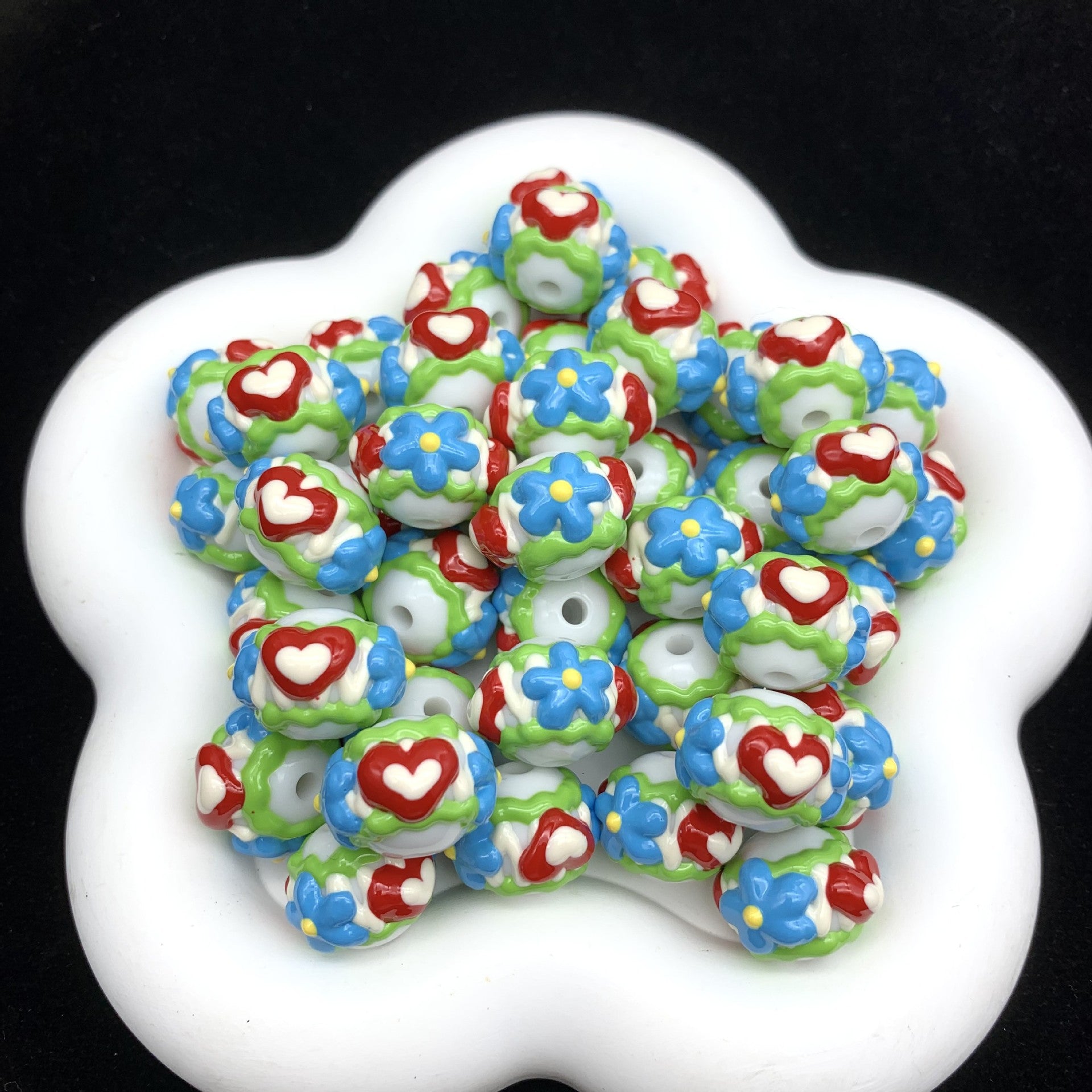 Wholesale  10pcs  Color collision round beads scattered Acrylic Beads