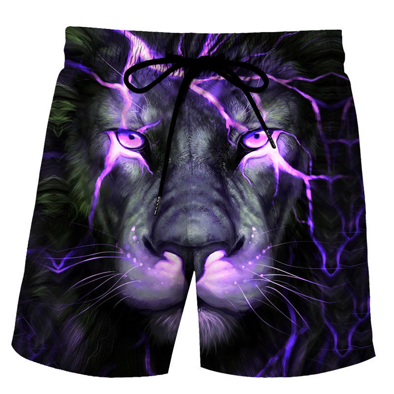 Wholesale Digital Printing Lion Series Beach Pants Swimwear
