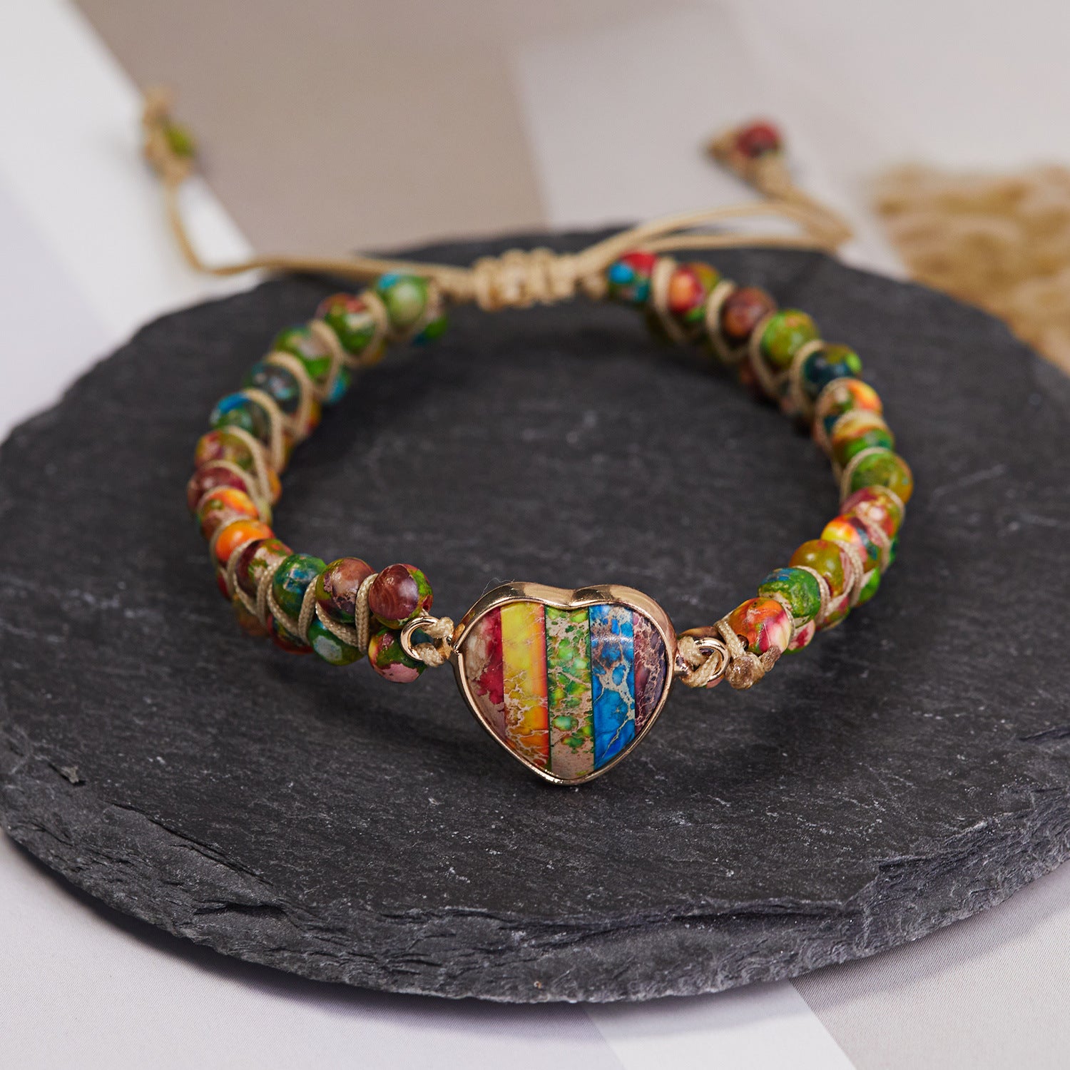Wholesale Double Wrap Love Emperor Stone Beads Bracelet