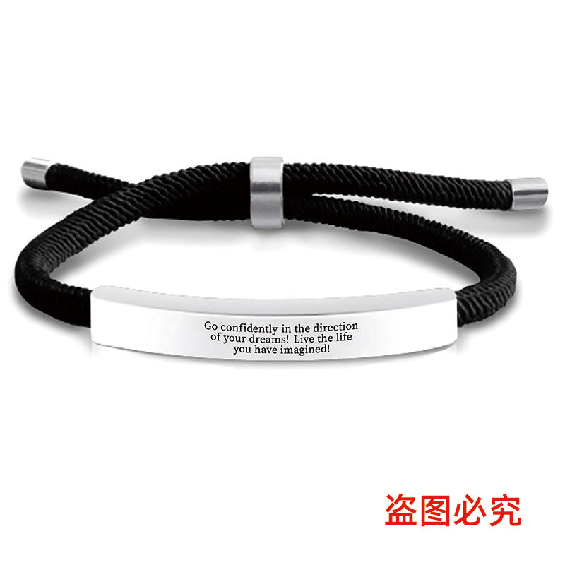 Wholesale Stainless Steel Braided 2024 Graduation Season Day Engraved Bracelet