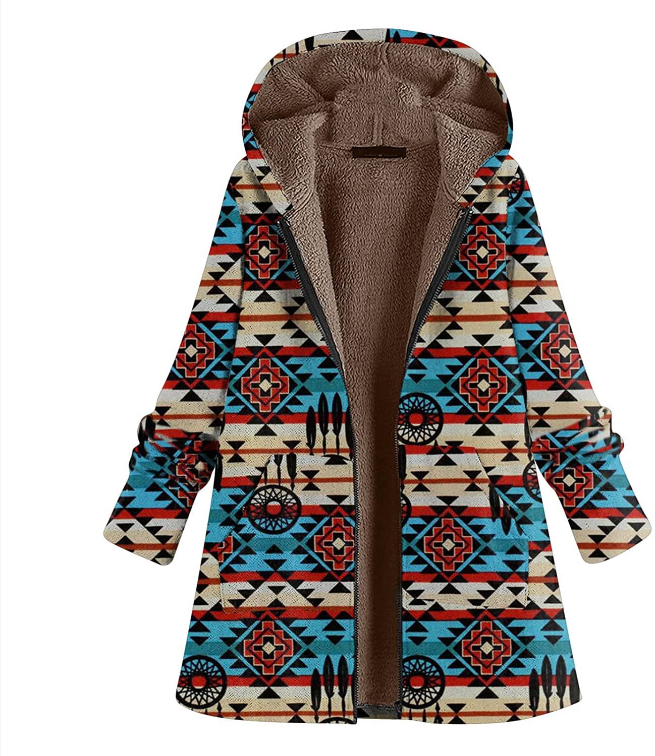 Wholesale Aztec Zipper Embroidered Vintage Warm Cotton Black Coat