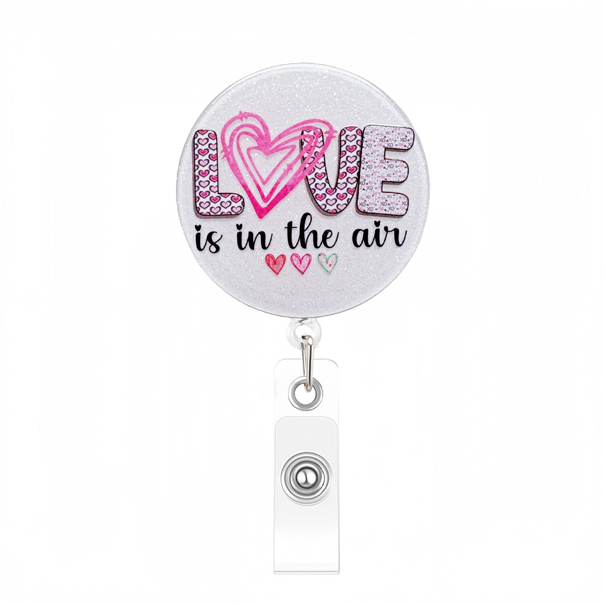 Wholesale  Acrylic Romantic Valentine' s Day  Retractable Badge Reel