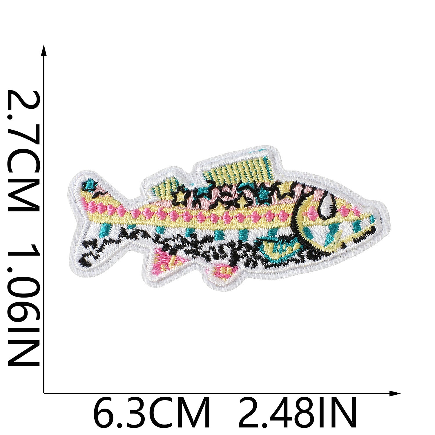 Wholesale Fishing Themed Embroidered Iron On Patch Polyester Thread DIY Patch For Outdoor Clothing Bags And Hats