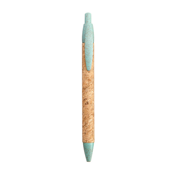 Wholesale of New Environmentally Friendly and Biodegradable Wheat Straw Straw Pen Pattern Paper Tube Cork Ballpoint Pen