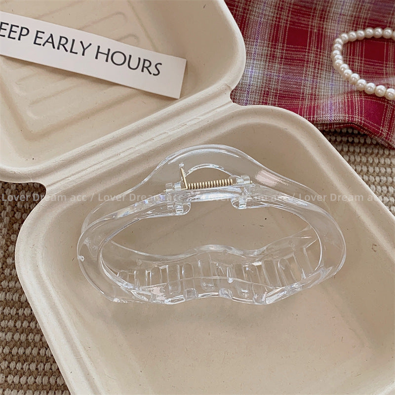 Wholesale Large Vintage Leopard Print Hollowed Out Cloud Resin Hair Clips