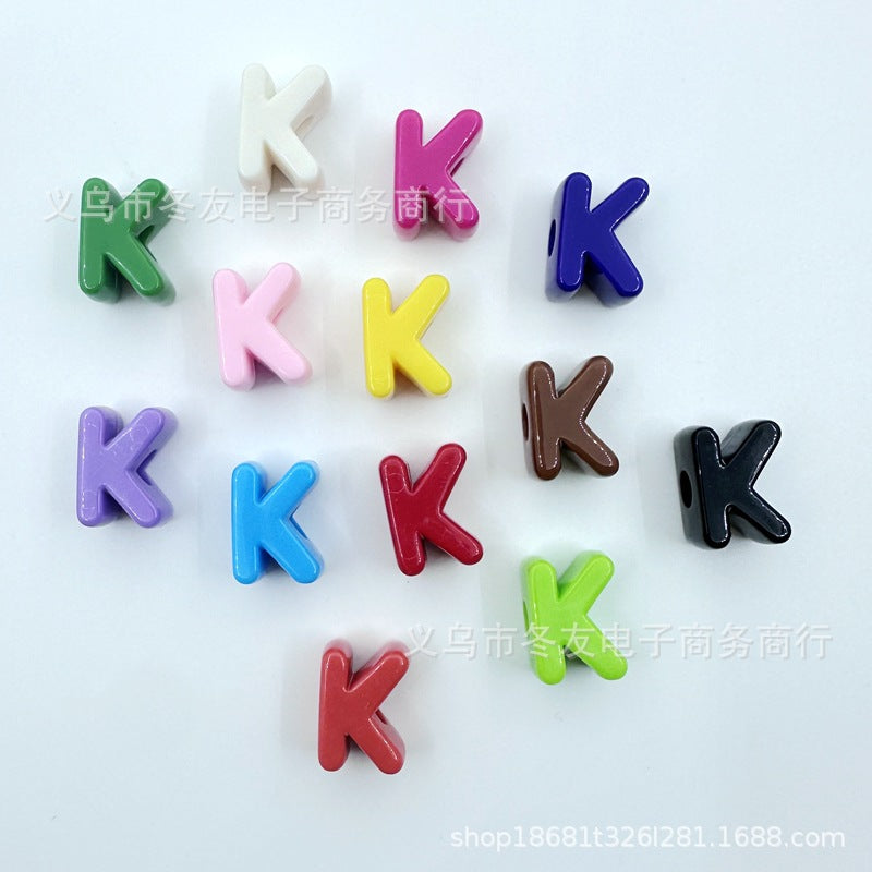 Wholesale  20pcs/pack   Acrylic large-hole letter Letter Beads