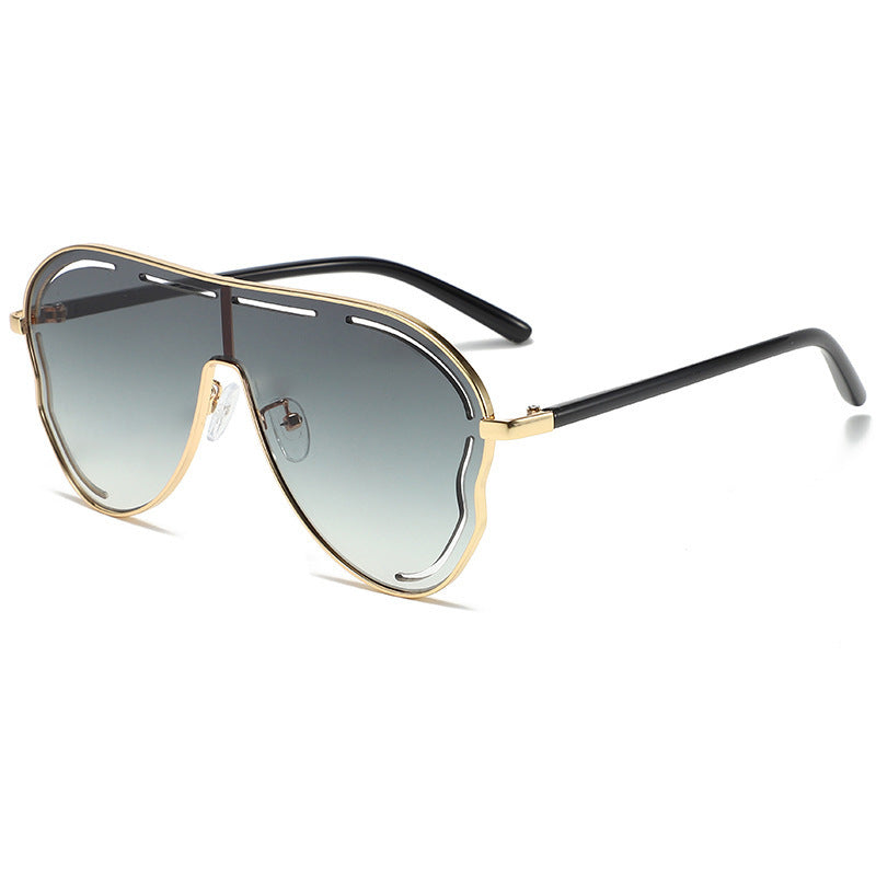 Wholesale big frame sunglasses party sunglasses one-body lenses hollow sunglasses