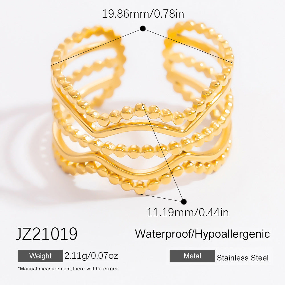 Wholesale stainless steel niche design open high sense ring ins titanium steel ring jewelry rings