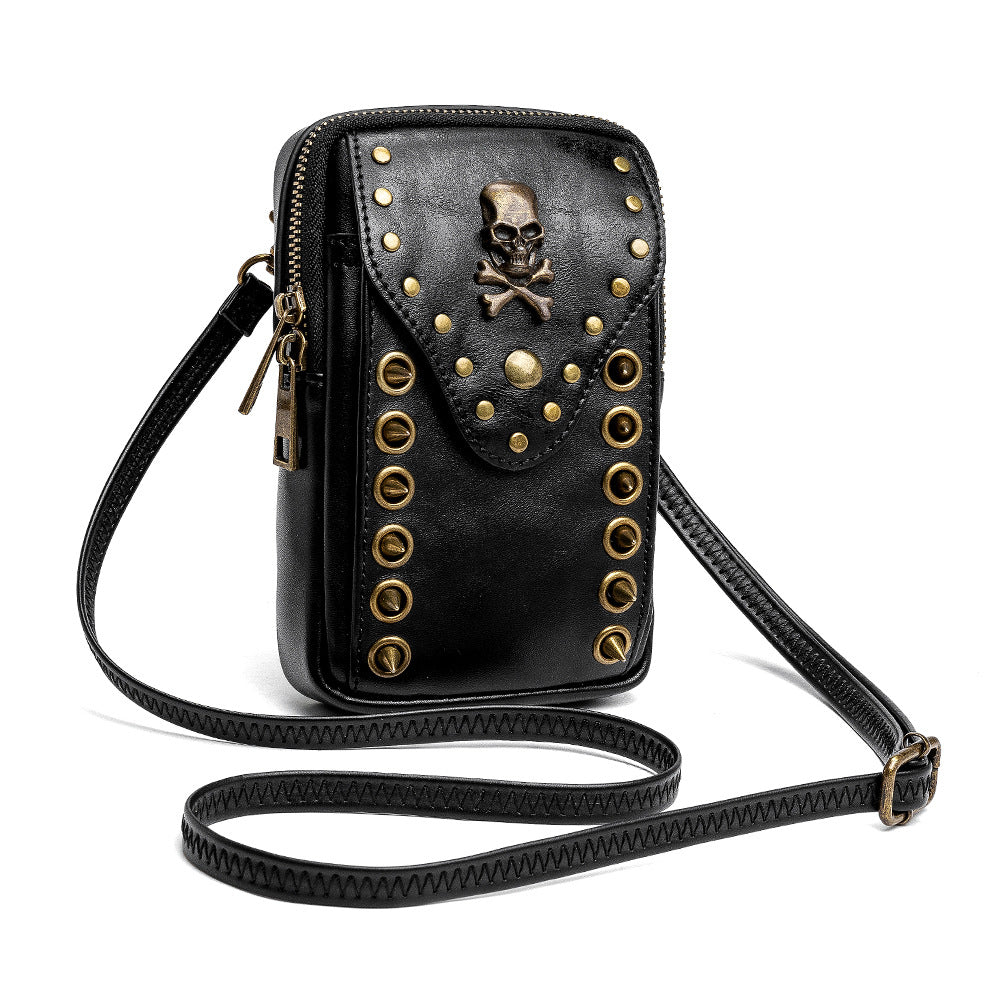 Wholesale PU Skull Head Rivet Mobile Phone Bags