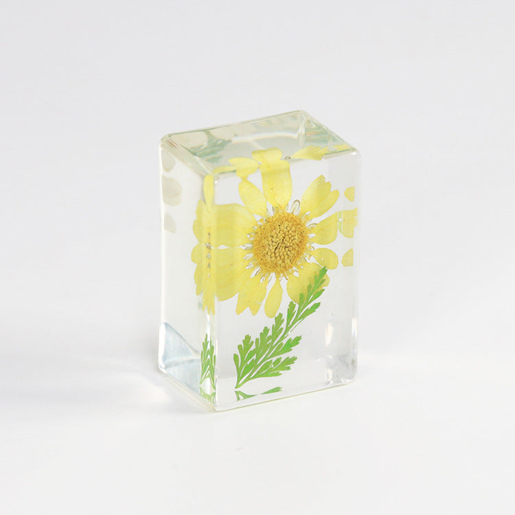 Wholesale 6pcs Creative Dripping Dried Flower Specimen Resin Ornaments