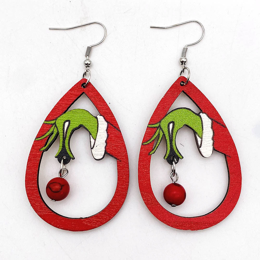 Wholesale Wooden Christmas Earrings