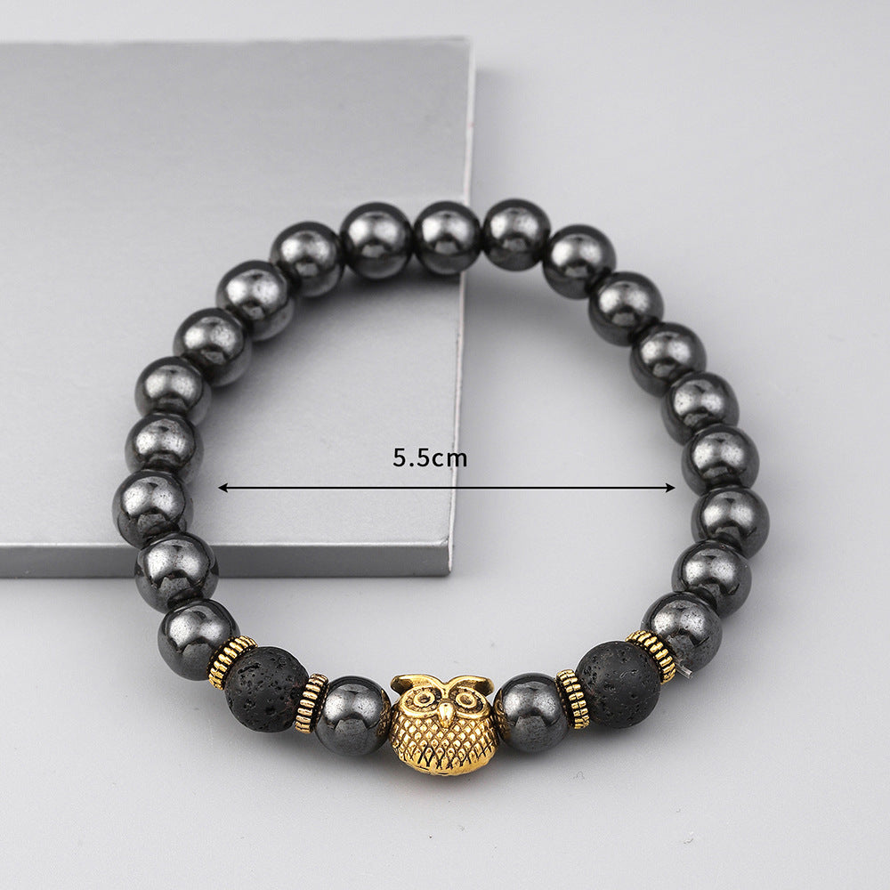 Wholesale Magnetic Iron Gallstone Owl Beaded Bracelet