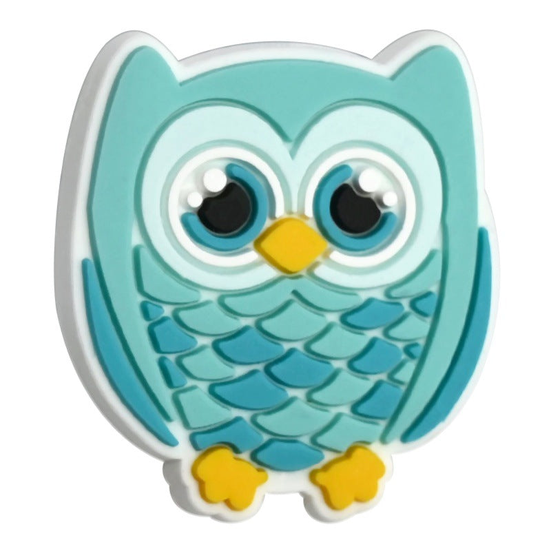 Wholesale Random 100pcs Cute Owl Ballpoint Pen Bead Decoration DIY PVC Soft Rubber Beads