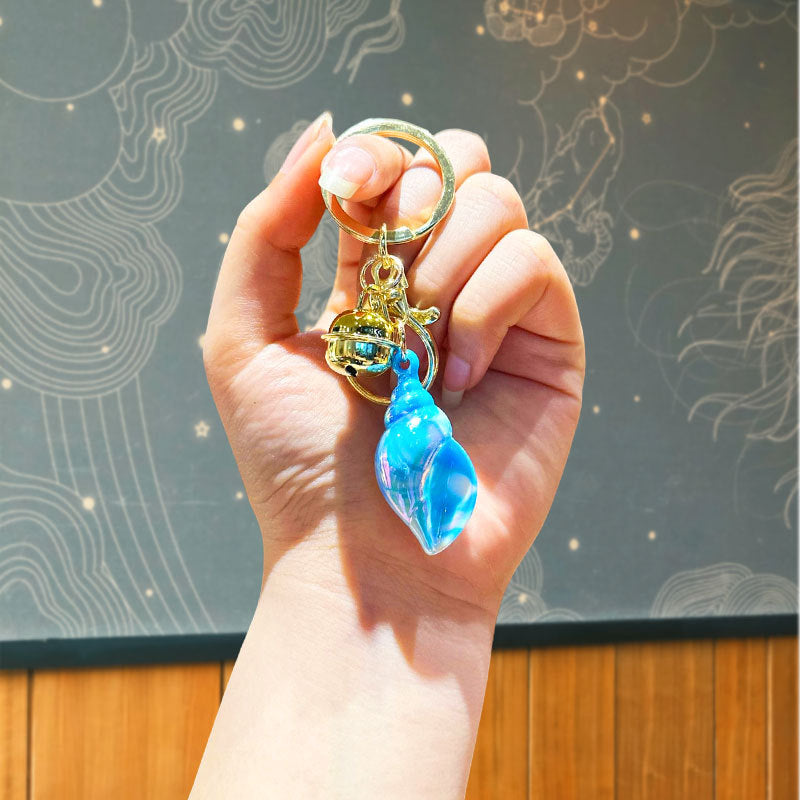 Wholesale Acrylic colorful electroplating conch keychain