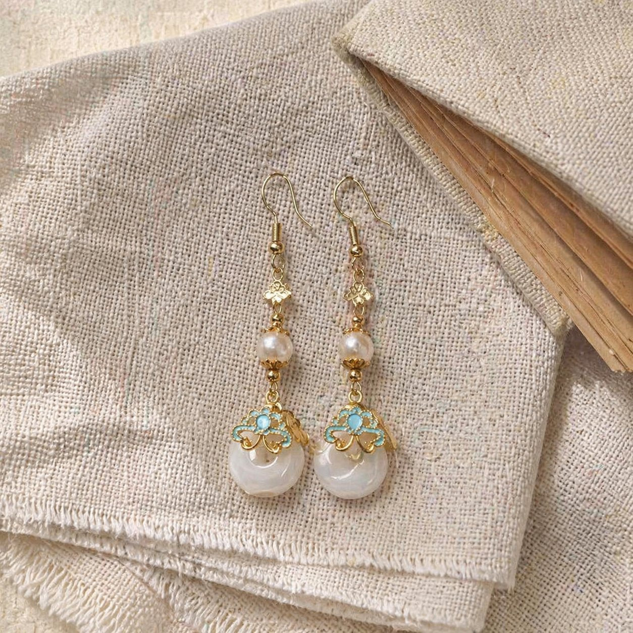 Wholesale Retro Chinese Style Tassel Earrings For Women Alloy Electroplated Floral Hanfu Qipao Fashion Accessory Gift