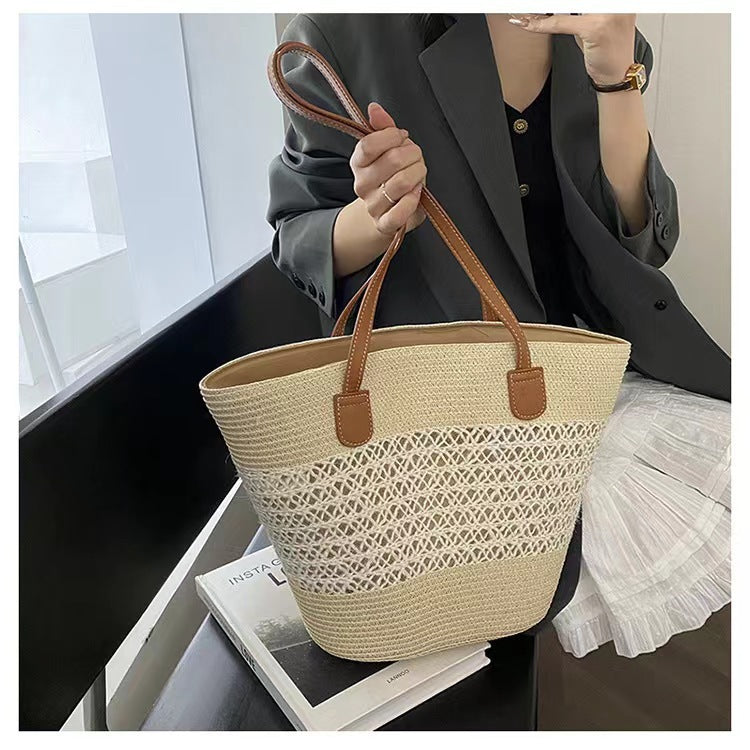 Wholesale Large Capacity Woven Shoulder Bag Rattan Straw Bag Tote Bag