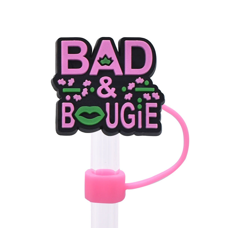 Wholesale Random 100pcs/pack Cute girl dust plug straw hat Straw Tube Cap