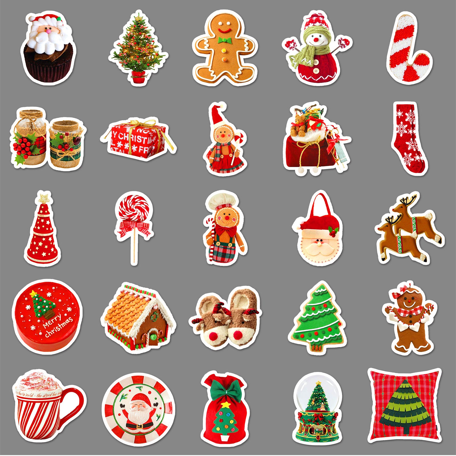 Wholesale 50pcs/ pack Christmas ins style  holiday waterproof stickers