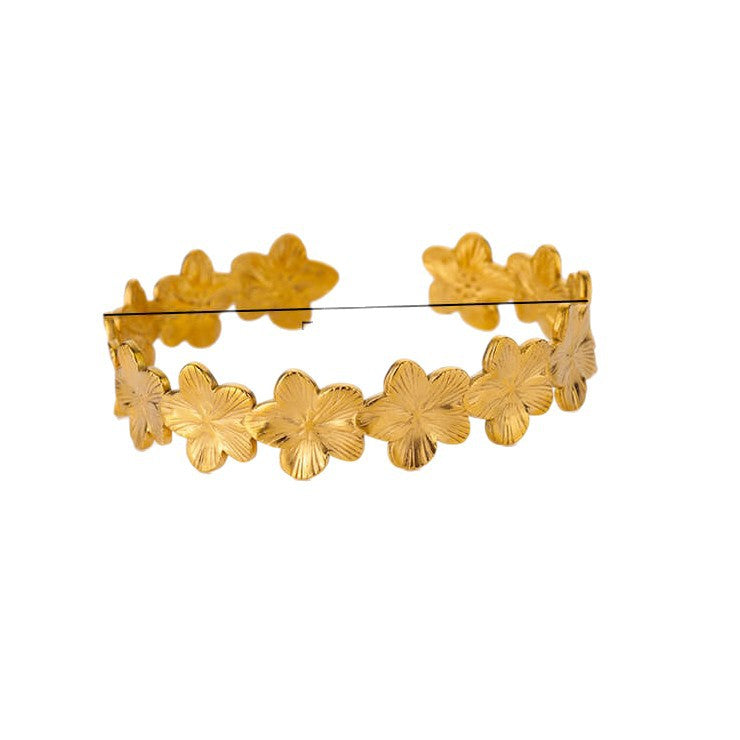 Wholesale personality exaggerated opening Stainless steel bracelet wide version jewelry