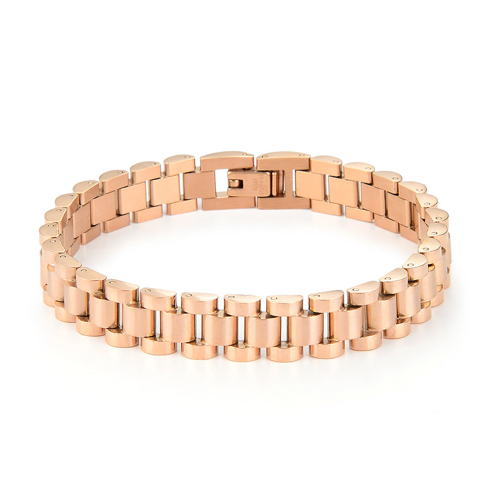 Wholesale 10mm Wide Electroplating Multi -color Stainless Steel Band Bracelet