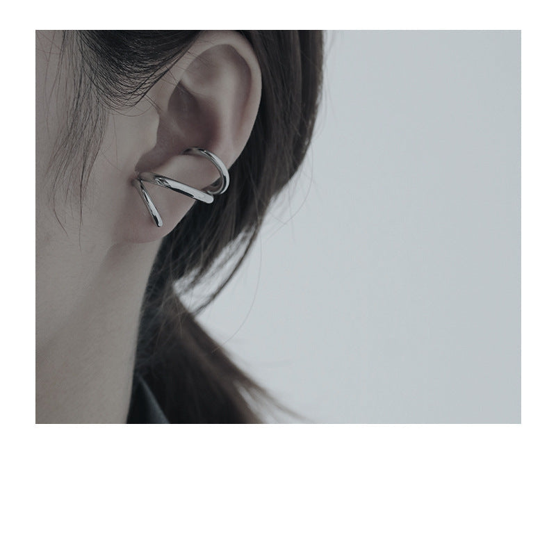 Wholesale Personality Temperament Dislocation Cross Line Earrings