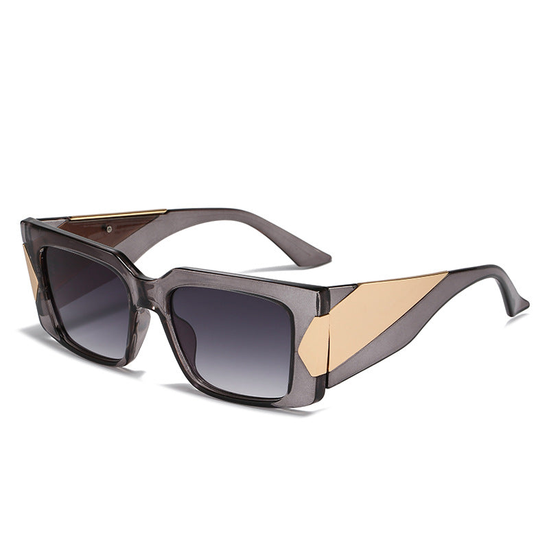 Wholesale Square Frame Personalized Wide-leg Metal Sunglasses