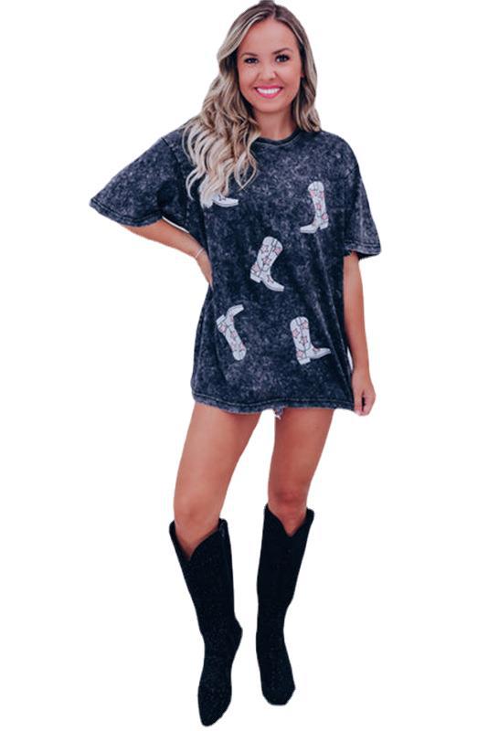 Wholesale Vintage Washed Pullover Thin Shoes Printed Short Sleeves